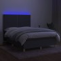 Cama box spring colchón y luces LED tela gris oscuro 140x190 cm de vidaXL, Camas y somieres - Ref: Foro24-3135350, Precio: 49...