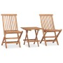 Set comedor de jardín plegable 3 piezas madera de teca cojines en Conjuntos de jardín | Comprar online en Foru.es