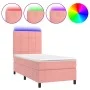 Cama box spring colchón y LED terciopelo rosa 90x190 cm de vidaXL, Camas y somieres - Ref: Foro24-3136100, Precio: 335,97 €, ...