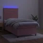 Cama box spring colchón y LED terciopelo rosa 90x190 cm de vidaXL, Camas y somieres - Ref: Foro24-3136100, Precio: 335,97 €, ...