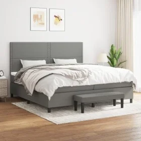 Box spring bed with dark gray fabric mattress 200x200 cm by vidaXL, Beds and slatted bases - Ref: Foro24-3136542, Price: 729,...