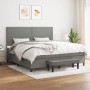 Cama box spring con colchón tela gris oscuro 200x200 cm de vidaXL, Camas y somieres - Ref: Foro24-3136542, Precio: 722,98 €, ...