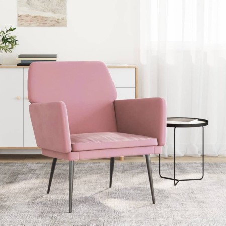 Sillón de terciopelo rosa 62x79x79 cm en Sillones | Comprar online en Foru.es
