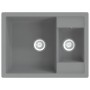 Fregadero de cocina doble seno con rebosadero granito gris de vidaXL, Fregaderos - Ref: Foro24-147086, Precio: 128,07 €, Desc...