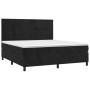 Cama box spring colchón y LED terciopelo negro 180x200 cm de vidaXL, Camas y somieres - Ref: Foro24-3136139, Precio: 602,63 €...