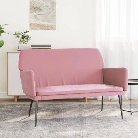 Banco de terciopelo rosa 108x79x79 cm en Bancos | Comprar online en Foru.es