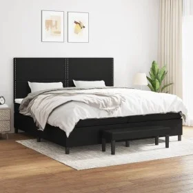 Cama box spring con colchón tela negro 200x200 cm de vidaXL, Camas y somieres - Ref: Foro24-3136623, Precio: 740,23 €, Descue...