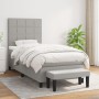 Cama box spring con colchón tela gris claro 100x200 cm de vidaXL, Camas y somieres - Ref: Foro24-3136573, Precio: 368,29 €, D...