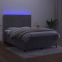 Cama box spring colchón y LED terciopelo gris claro 140x190 cm de vidaXL, Camas y somieres - Ref: Foro24-3136119, Precio: 541...