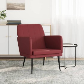 Sillón de cuero sintético rojo tinto 61x78x80 cm en Sillones | Comprar online en Foru.es