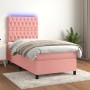 Cama box spring colchón y LED terciopelo rosa 100x200 cm de vidaXL, Camas y somieres - Ref: Foro24-3136292, Precio: 365,77 €,...