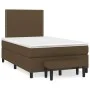 Cama box spring con colchón tela marrón oscuro 120x200 cm de vidaXL, Camas y somieres - Ref: Foro24-3136504, Precio: 435,52 €...
