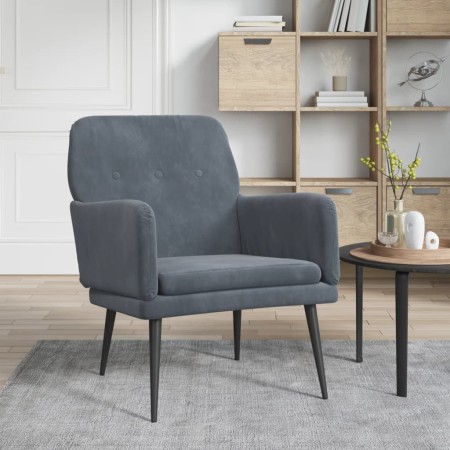 Sillón de terciopelo gris oscuro 62x79x79 cm en Sillones | Comprar online en Foru.es