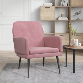Sillón de terciopelo rosa 62x79x79 cm en Sillones | Comprar online en Foru.es