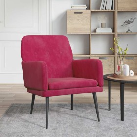 Sillón de terciopelo rojo tinto 62x79x79 cm en Sillones | Comprar online en Foru.es