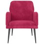 Sillón de terciopelo rojo tinto 62x79x79 cm en Sillones | Comprar online en Foru.es