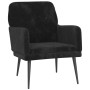 Sillón de terciopelo negro 62x79x79 cm en Sillones | Comprar online en Foru.es