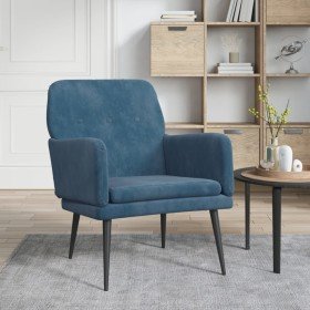 Sillón de terciopelo azul 62x79x79 cm en Sillones | Comprar online en Foru.es