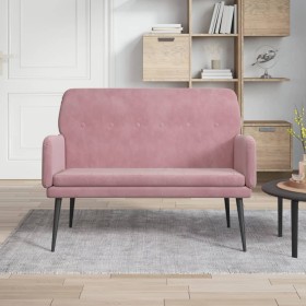 Banco de terciopelo rosa 108x79x79 cm en Bancos | Comprar online en Foru.es