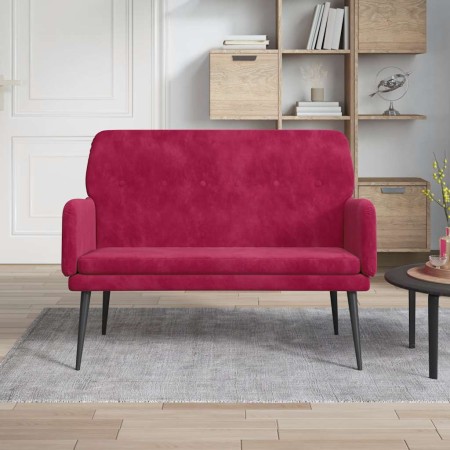 Banco de terciopelo rojo tinto 108x79x79 cm en Bancos | Comprar online en Foru.es