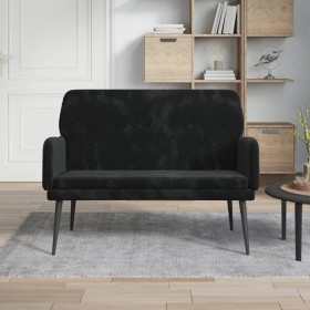 Banco de terciopelo negro 108x79x79 cm en Bancos | Comprar online en Foru.es