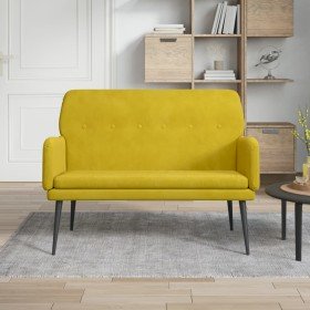 Banco de terciopelo amarillo 108x79x79 cm en Bancos | Comprar online en Foru.es