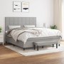 Cama box spring con colchón tela gris claro 180x200 cm de vidaXL, Camas y somieres - Ref: Foro24-3136613, Precio: 632,64 €, D...