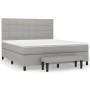 Cama box spring con colchón tela gris claro 180x200 cm de vidaXL, Camas y somieres - Ref: Foro24-3136613, Precio: 632,64 €, D...
