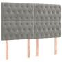 Cama box spring colchón y LED terciopelo gris claro 140x190 cm de vidaXL, Camas y somieres - Ref: Foro24-3136299, Precio: 558...