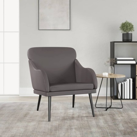 Sillón de cuero sintético gris 63x76x80 cm en Sillones | Comprar online en Foru.es