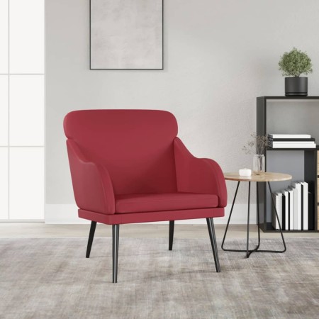 Sillón de cuero sintético rojo tinto 63x76x80 cm en Sillones | Comprar online en Foru.es