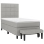 Cama box spring con colchón tela gris claro 90x200 cm de vidaXL, Camas y somieres - Ref: Foro24-3136565, Precio: 370,54 €, De...