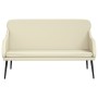 Banco de cuero sintético color crema 110x76x80 cm en Bancos | Comprar online en Foru.es