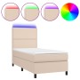 Cama box spring colchón LED cuero sintético capuchino 100x200cm de vidaXL, Camas y somieres - Ref: Foro24-3135872, Precio: 33...
