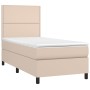 Cama box spring colchón LED cuero sintético capuchino 100x200cm de vidaXL, Camas y somieres - Ref: Foro24-3135872, Precio: 33...