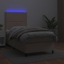 Cama box spring colchón LED cuero sintético capuchino 100x200cm de vidaXL, Camas y somieres - Ref: Foro24-3135872, Precio: 33...