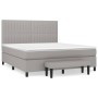 Cama box spring con colchón tela gris claro 180x200 cm de vidaXL, Camas y somieres - Ref: Foro24-3136773, Precio: 631,16 €, D...