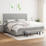 Cama box spring con colchón tela gris claro 200x200 cm de vidaXL, Camas y somieres - Ref: Foro24-3136861, Precio: 778,49 €, D...
