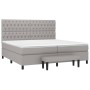 Cama box spring con colchón tela gris claro 200x200 cm de vidaXL, Camas y somieres - Ref: Foro24-3136861, Precio: 778,49 €, D...