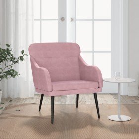 Sillón de terciopelo rosa 63x76x80 cm en Sillones | Comprar online en Foru.es