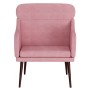 Sillón de terciopelo rosa 63x76x80 cm en Sillones | Comprar online en Foru.es