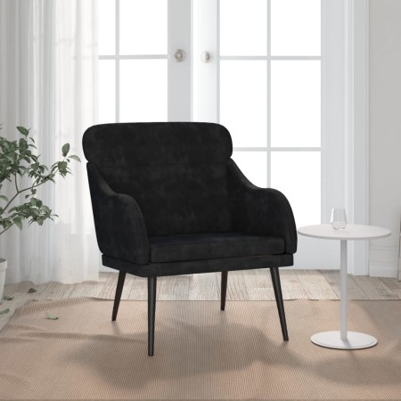 Sillón de terciopelo negro 63x76x80 cm en Sillones | Comprar online en Foru.es