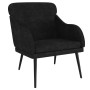Sillón de terciopelo negro 63x76x80 cm en Sillones | Comprar online en Foru.es