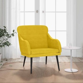 Sillón de terciopelo amarillo 63x76x80 cm en Sillones | Comprar online en Foru.es