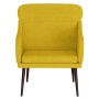 Sillón de terciopelo amarillo 63x76x80 cm en Sillones | Comprar online en Foru.es