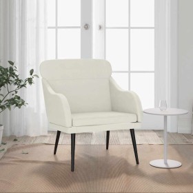 Sillón de terciopelo color crema 63x76x80 cm en Sillones | Comprar online en Foru.es