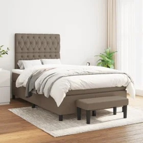 Box spring bed with taupe gray fabric mattress 120x200 cm by vidaXL, Beds and slatted bases - Ref: Foro24-3136825, Price: 449...