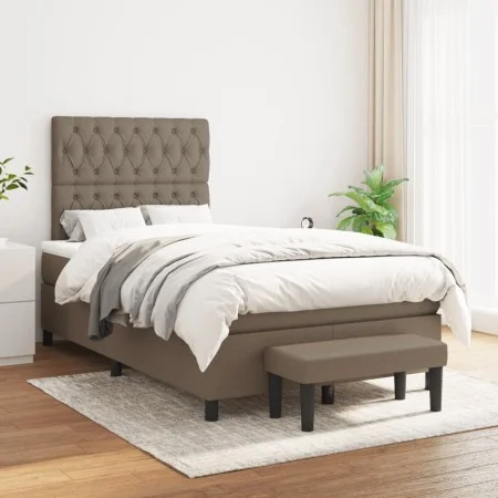 Cama box spring con colchón tela gris taupe 120x200 cm de vidaXL, Camas y somieres - Ref: Foro24-3136825, Precio: 449,90 €, D...