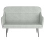 Banco de terciopelo gris claro 110x76x80 cm en Bancos | Comprar online en Foru.es