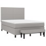 Cama box spring con colchón tela gris claro 140x190 cm de vidaXL, Camas y somieres - Ref: Foro24-3136429, Precio: 545,96 €, D...